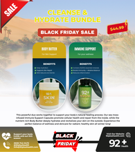 Load image into Gallery viewer, Discover the 92+ Immune + Skin Bundle, featuring sea moss-infused Body Butter and Women's Health Capsules for wellness and glowing skin. Embrace natural vitality.